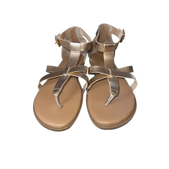 TORRID ROSE GOLD T-STRAP GLADIATOR SANDALS Size 8.5 W WIDE WIDTH - Picture 1 of 7